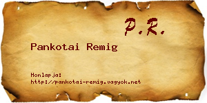 Pankotai Remig névjegykártya